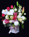 White Red-Pink Flowers Hatbox (Premium)