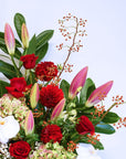 Rosy Red Dahlias Flower Hatbox