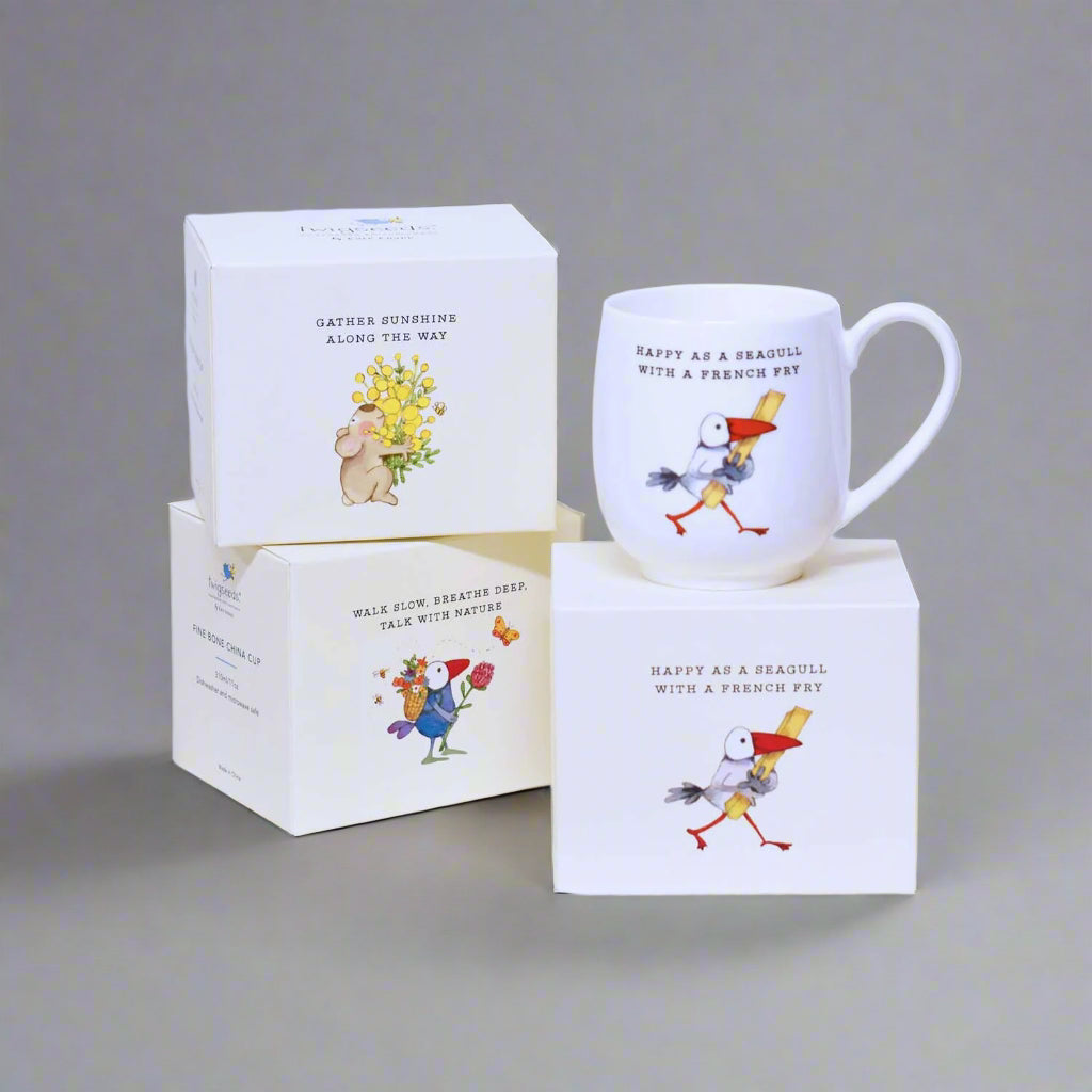 Kate Knapp Twigseeds Designer Bundle | Matching Set Mug, Tote Bag, Pouch | Eco-Friendly Organic Gifts