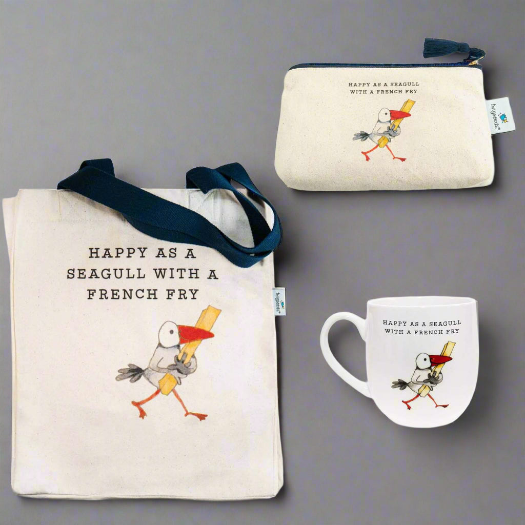 Kate Knapp Twigseeds Designer Bundle | Matching Set Mug, Tote Bag, Pouch | Eco-Friendly Organic Gifts
