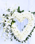Pure Sympathy Funeral Flower Heart Wreath