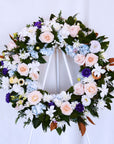 Blueberry and Apricot Pie Funeral Flower Wreath