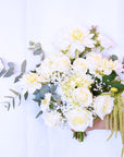 Pearly White Rose Wedding Bridal Bouquet