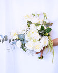 Pearly White Rose Wedding Bridal Bouquet