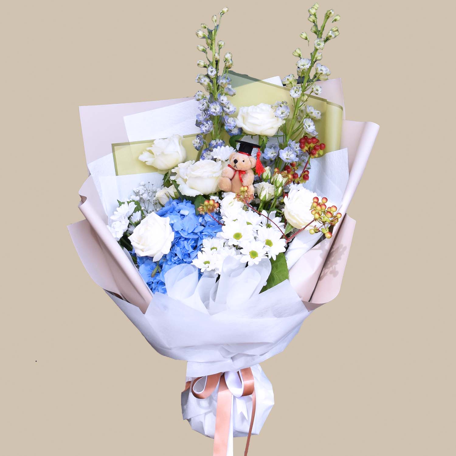 Seasonal Blue-Purple Graduation Bouquet