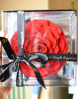 Valentine's Day Flowers - Everlasting Mirror Rose Glass Container