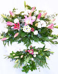 Pink Loving Lily Round Funeral Flower Wreath