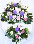 Purple-Pink Round Funeral Flower Wreath