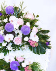 Purple-Pink Round Funeral Flower Wreath