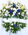Sapphire Blue Sky Round Funeral Flower Wreath
