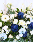 Sapphire Blue Sky Round Funeral Flower Wreath