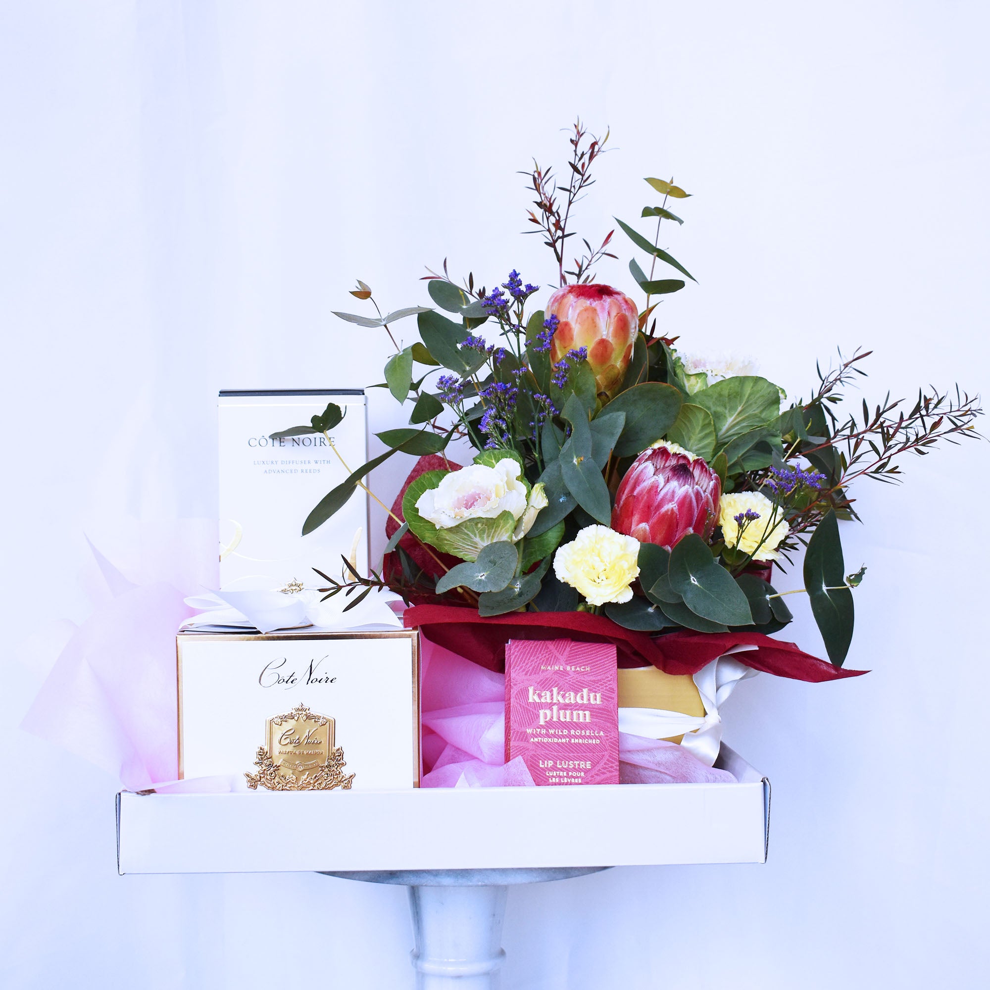Surprise, You Deserve It! - Flowers + Candle + Gifts