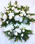 Heavenly White Round Funeral Flower Wreath