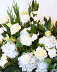 Heavenly White Round Funeral Flower Wreath