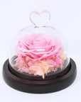 Valentine's Day Flowers - Everlasting Rose Heart Dome | Forever Rose Head Glass Orb - Pink or Blue