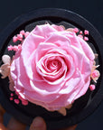 Valentine's Day Flowers - Everlasting Rose Heart Dome | Forever Rose Head Glass Orb - Pink or Blue