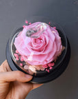 Valentine's Day Flowers - Everlasting Rose Heart Dome | Forever Rose Head Glass Orb - Pink or Blue