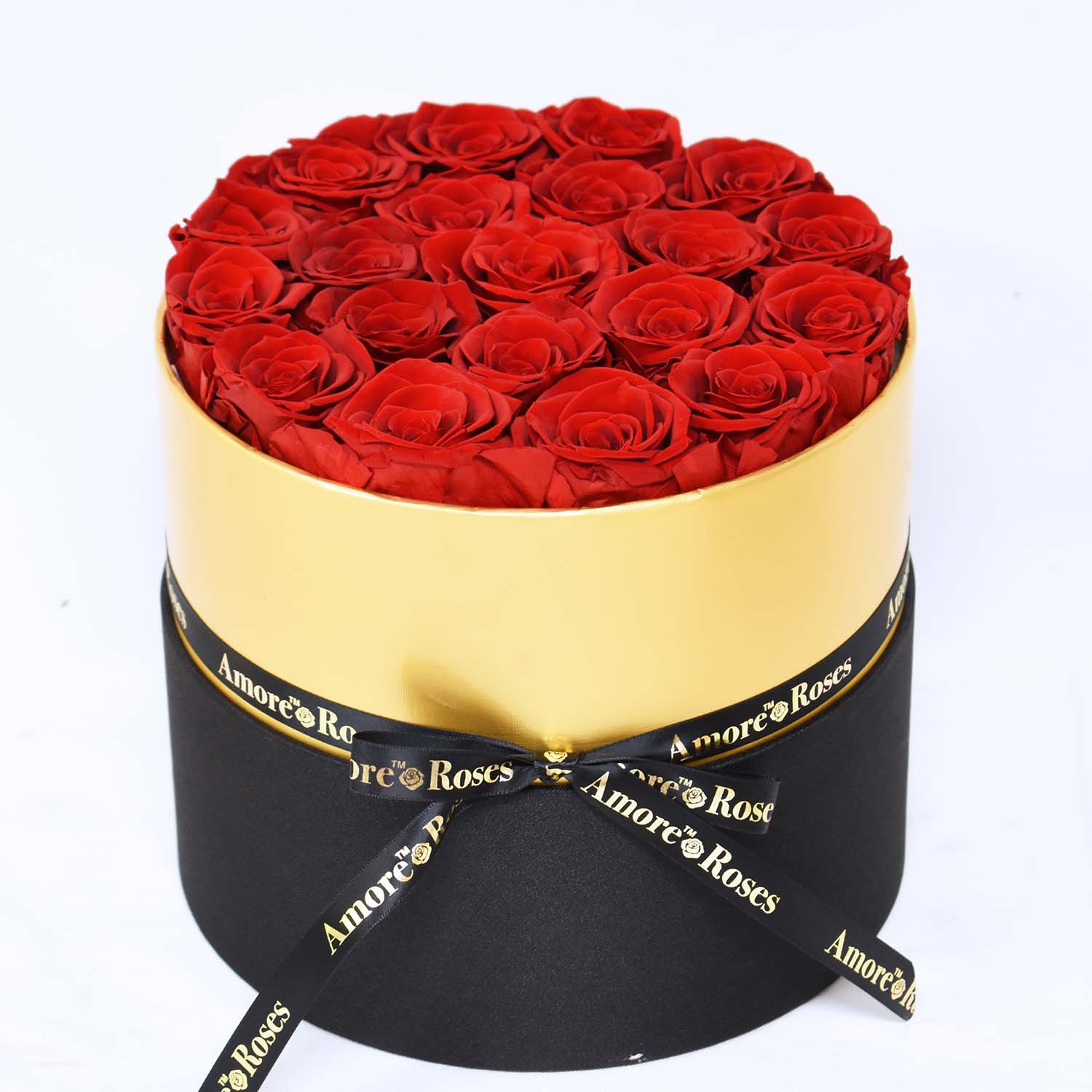 Valentine's Day Gifts - Everlasting Luxe Roses Gold Hatbox