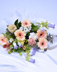 Peach Gerbera White Flower Bouquet