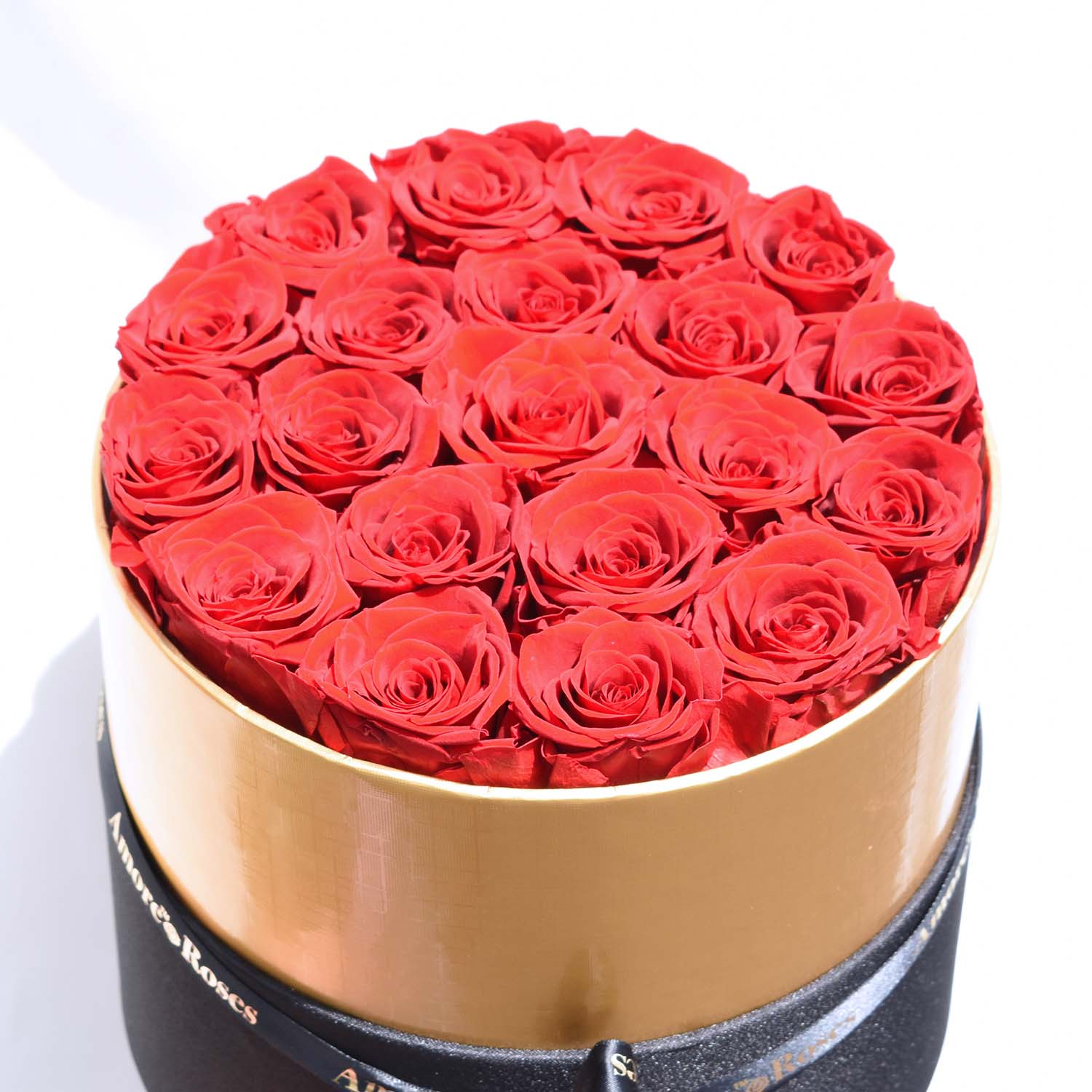 Valentine's Day Gifts - Everlasting Luxe Roses Gold Hatbox