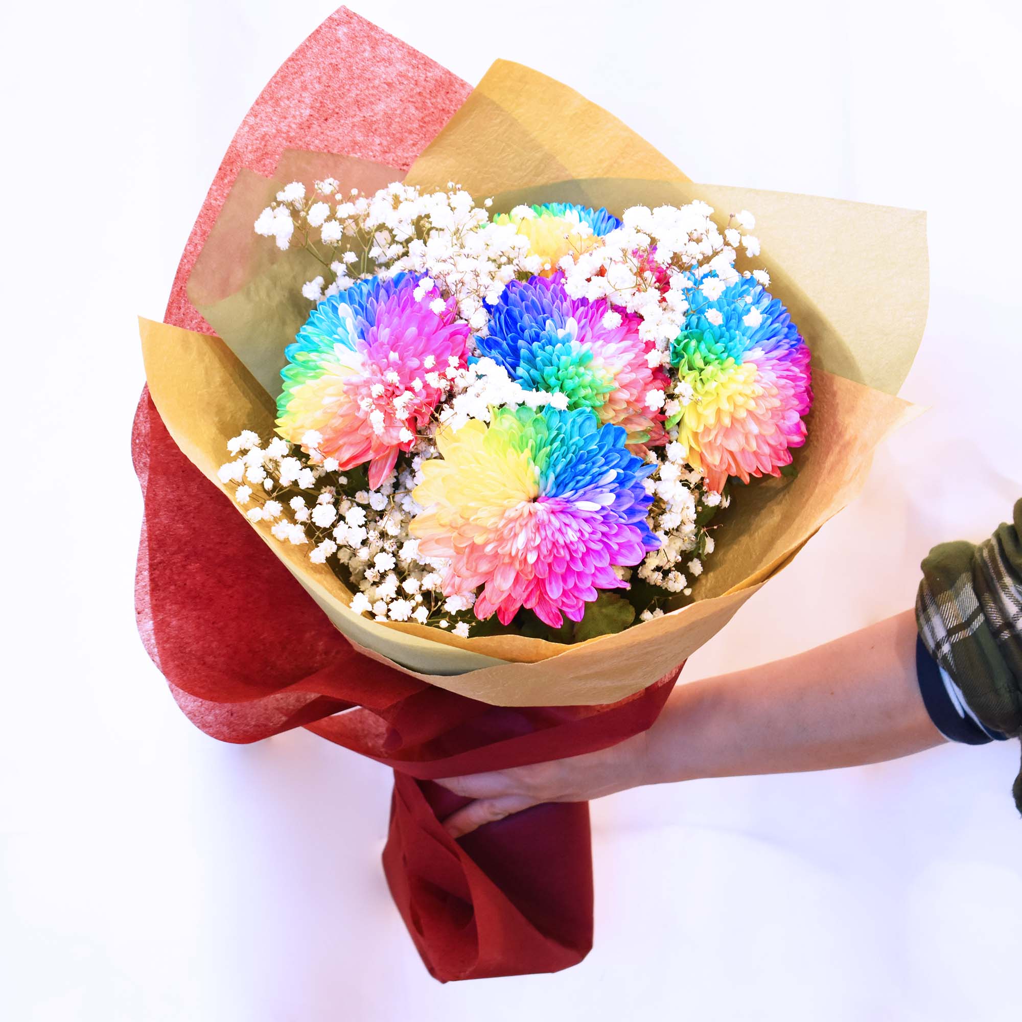 Rainbow Mum Flowers Bouquet