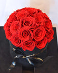 Valentine's Day Gifts - Everlasting Round Luxe Roses Velvet Hatbox
