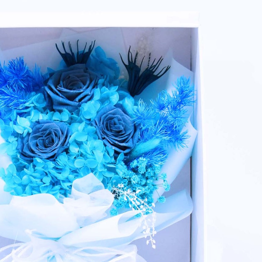 Royal Blue Forever Flowers Bouquet | Dried Flower Bouquet | Everlasting Bouquet