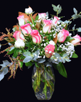 Standard Pink Roses Bouquet + Vase!