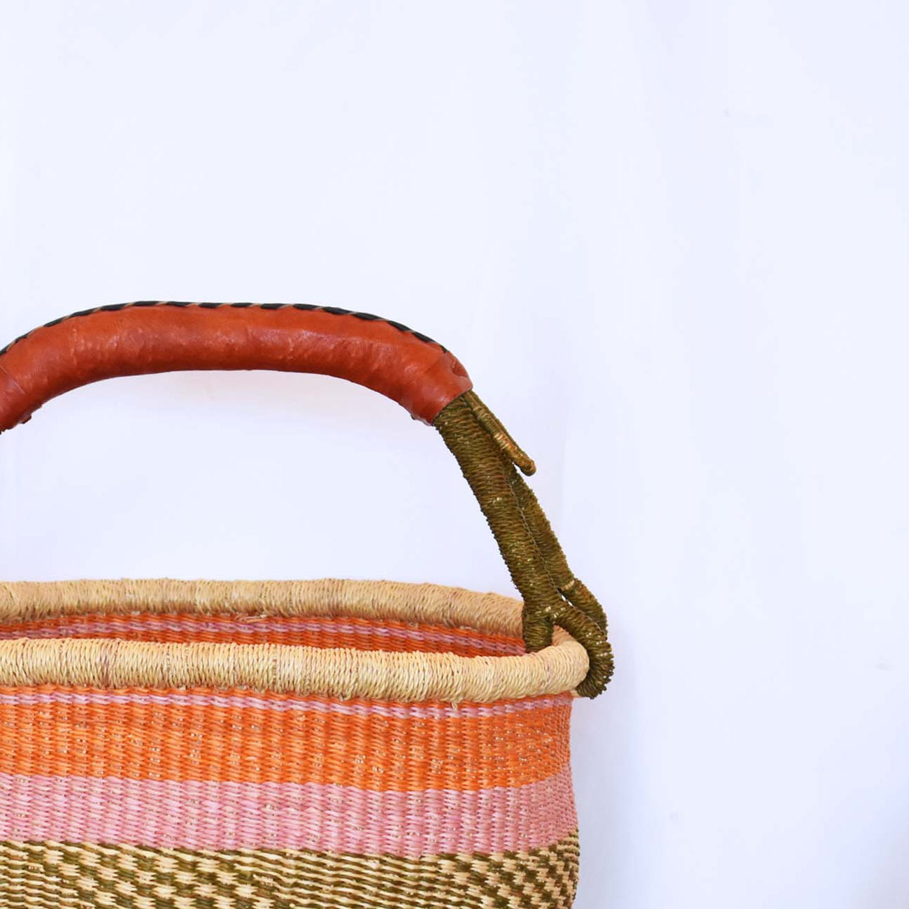 Handmade Woven Elephant Grass Basket - Medium