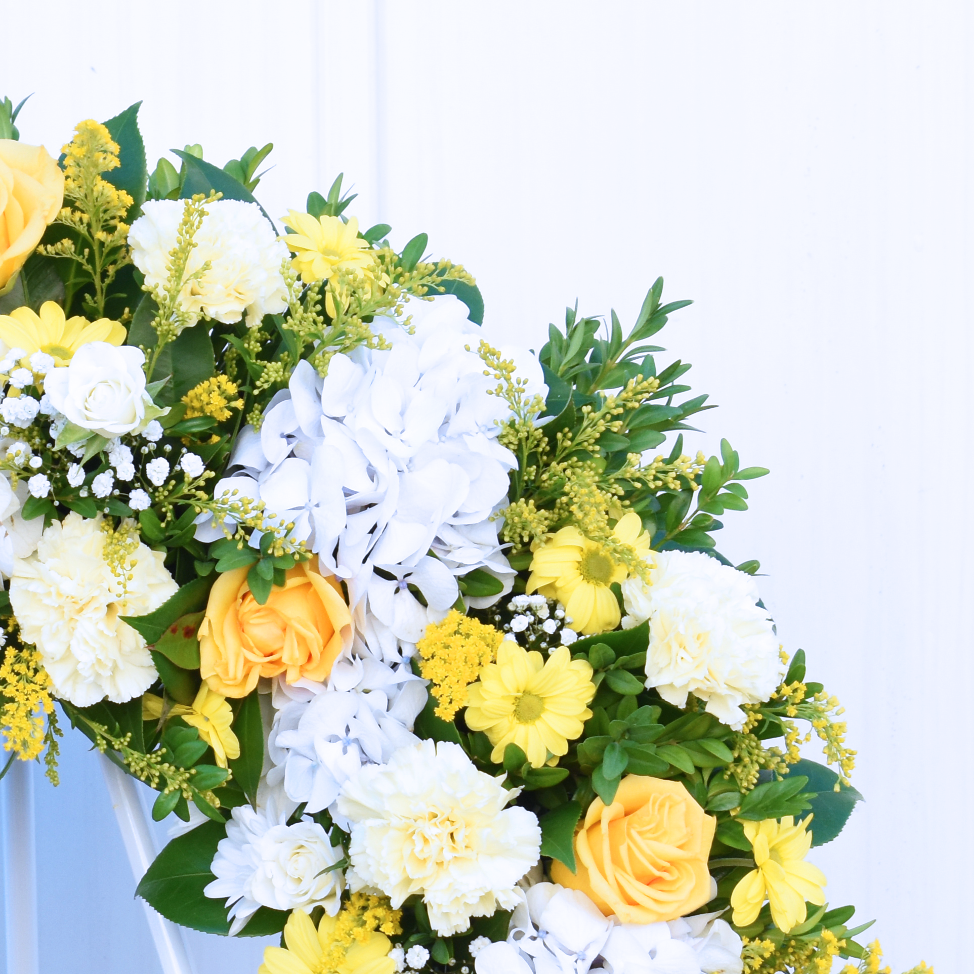 Lemon Cheesecake Funeral Flower Wreath