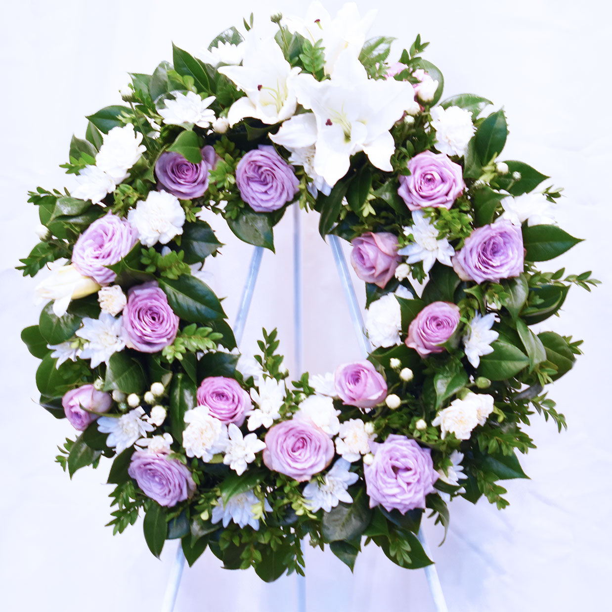 Same Day Flower Delivery Purple Funeral Flower Wreath Melissa's