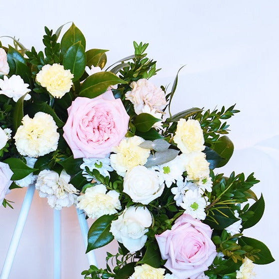 Pink Drink Funeral Flower Wreath