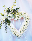 Pure Sympathy Funeral Flower Heart Wreath