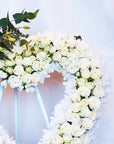 Pure Sympathy Funeral Flower Heart Wreath