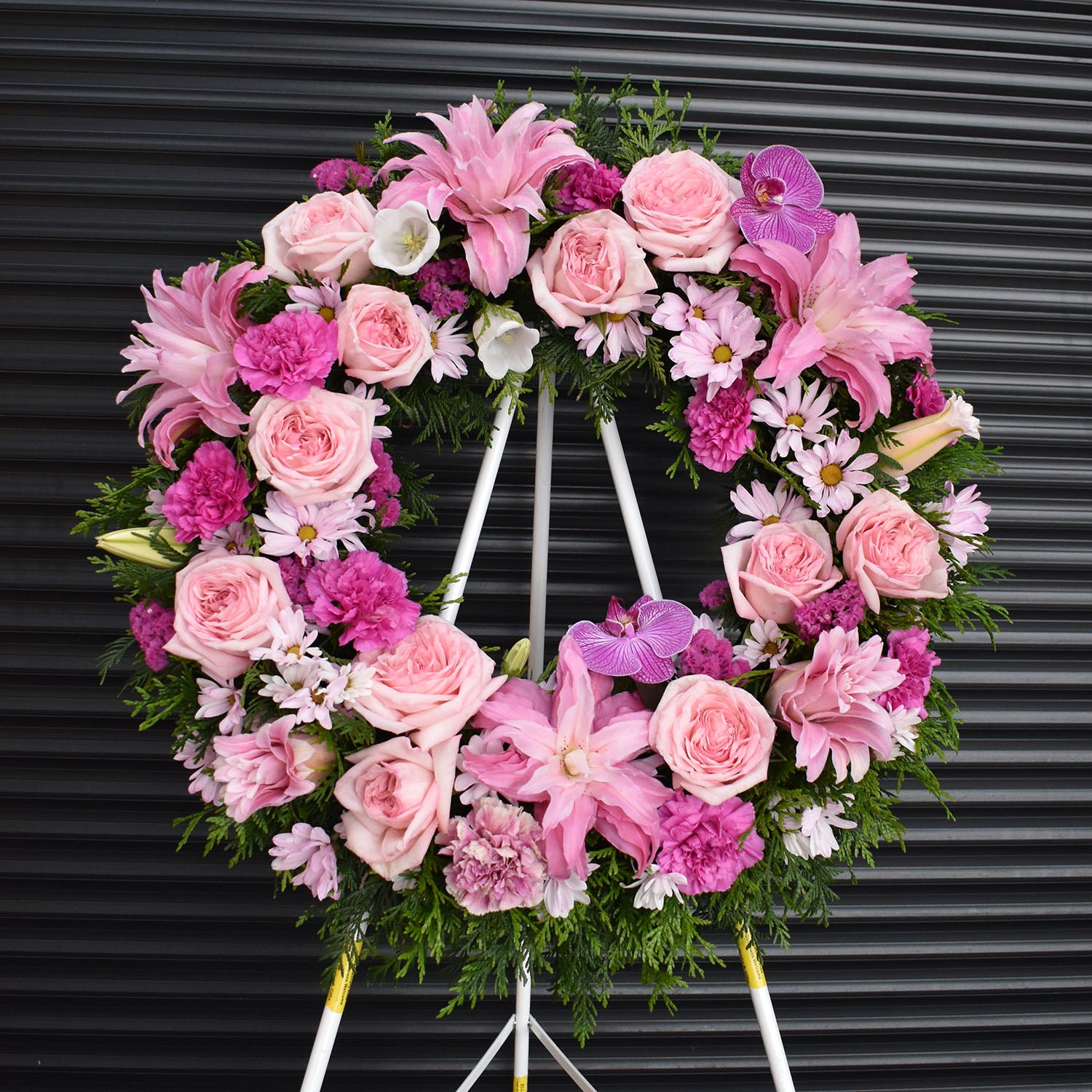 Pink Drink Funeral Flower Wreath