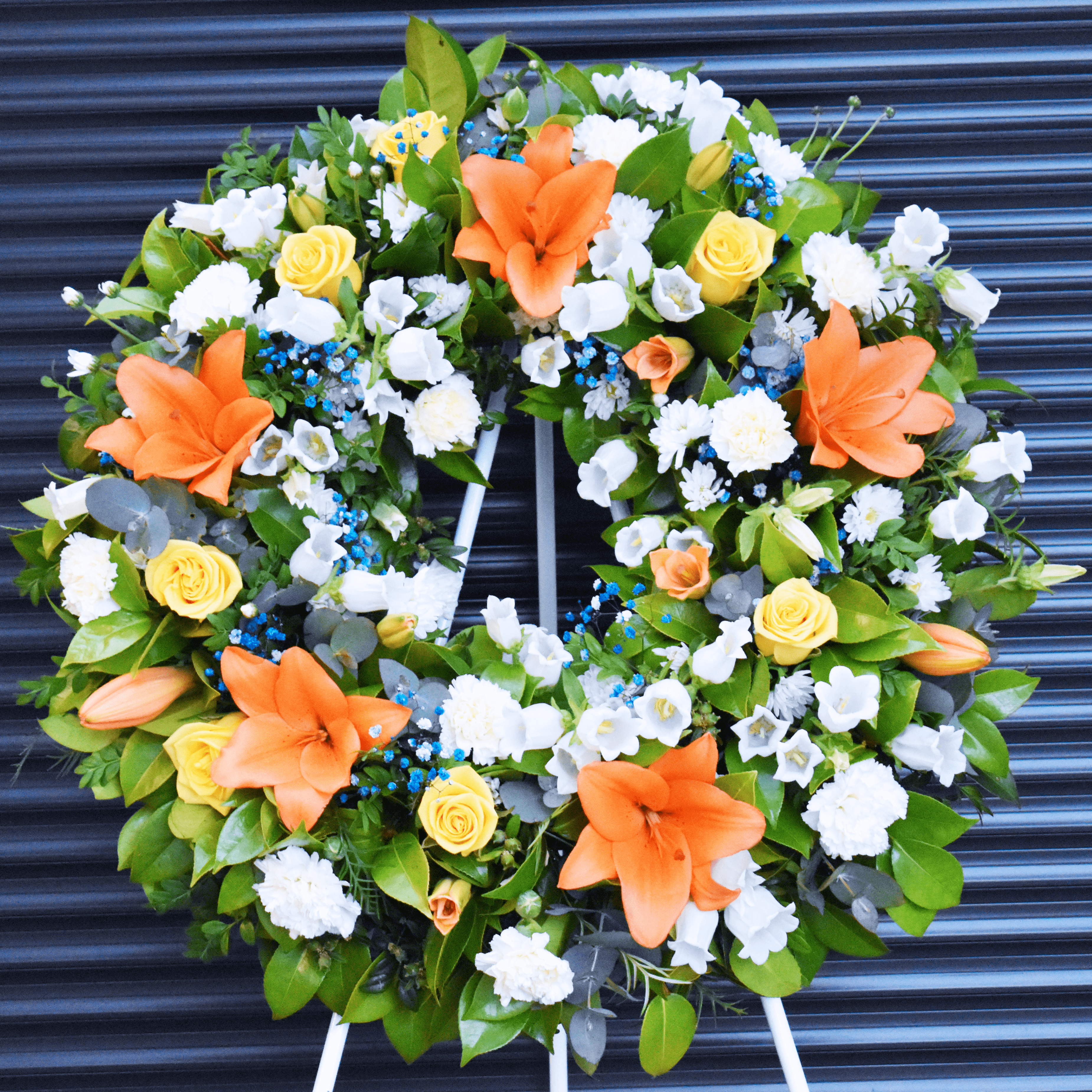 Honey Butter Funeral Flower Wreath