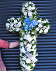 Blessed Ivy Blue Funeral Cross