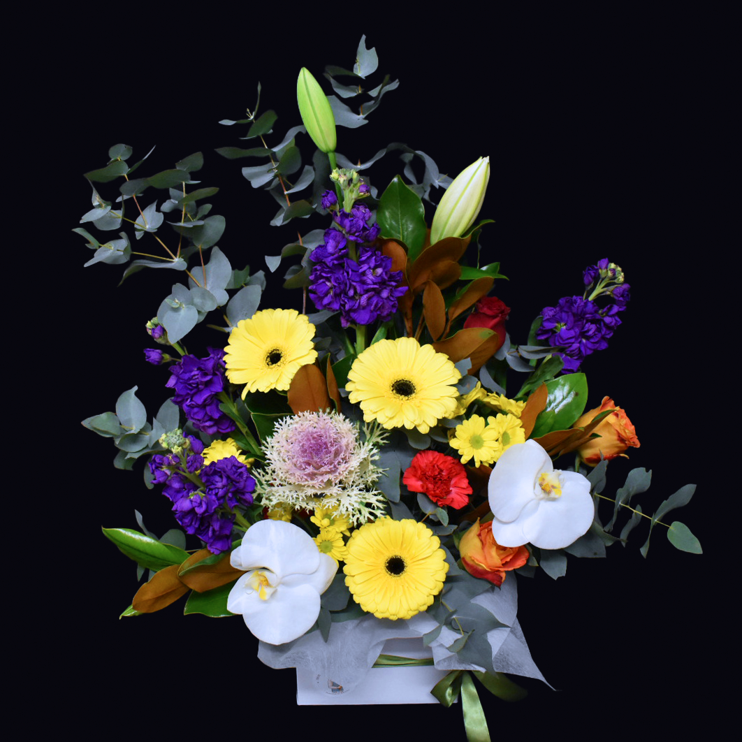 Purple and Yellow Flowers Box (Large)