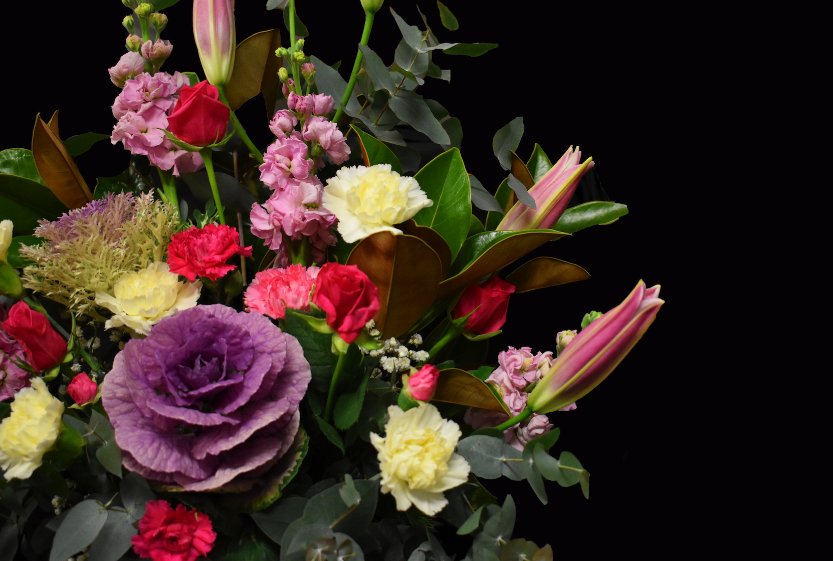 Purple Pink Flowers Hatbox