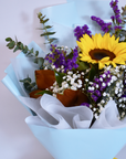 Blue Yellow Graduation Flower Bouquet