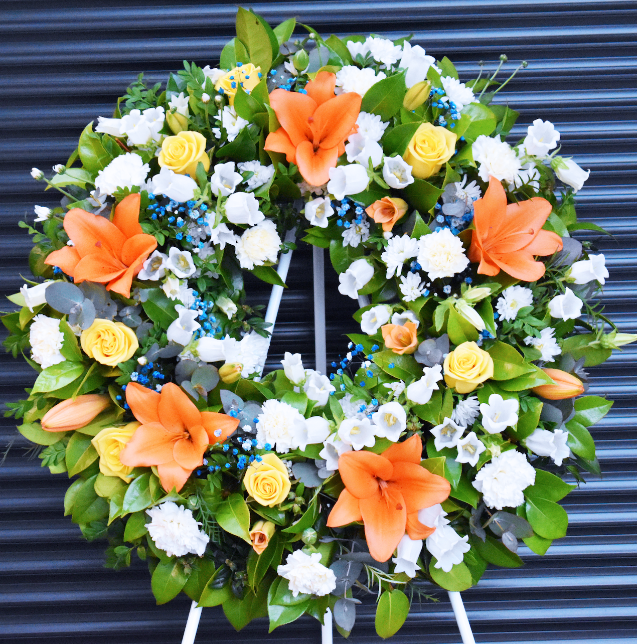 Honey Butter Funeral Flower Wreath
