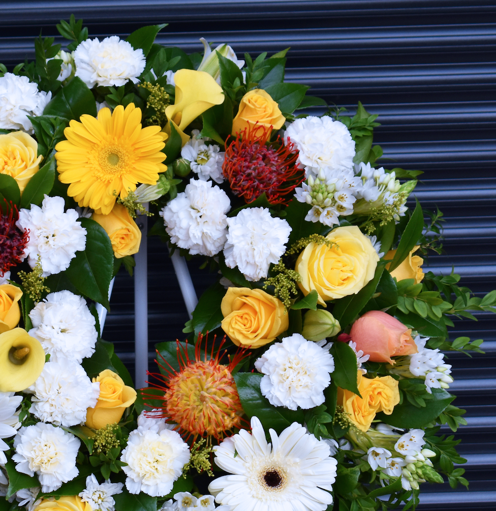 Passionfruit & Fig Tart Funeral Flower Wreath
