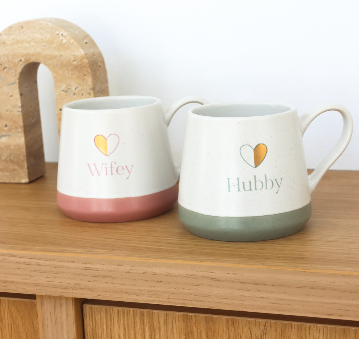 Romantic Couple Cups - Couple Mug Set | Mr & Mrs - Love You & Love You More - Wifey & Hubby