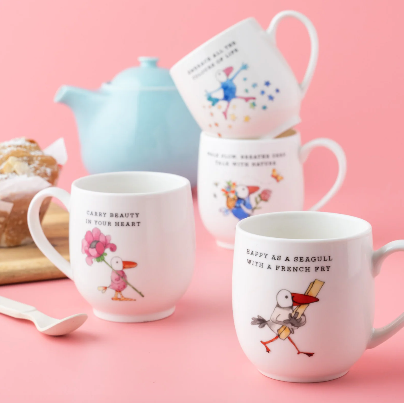 Twigseeds Fine Bone China Mug - French Fry, Treasure, Joy,