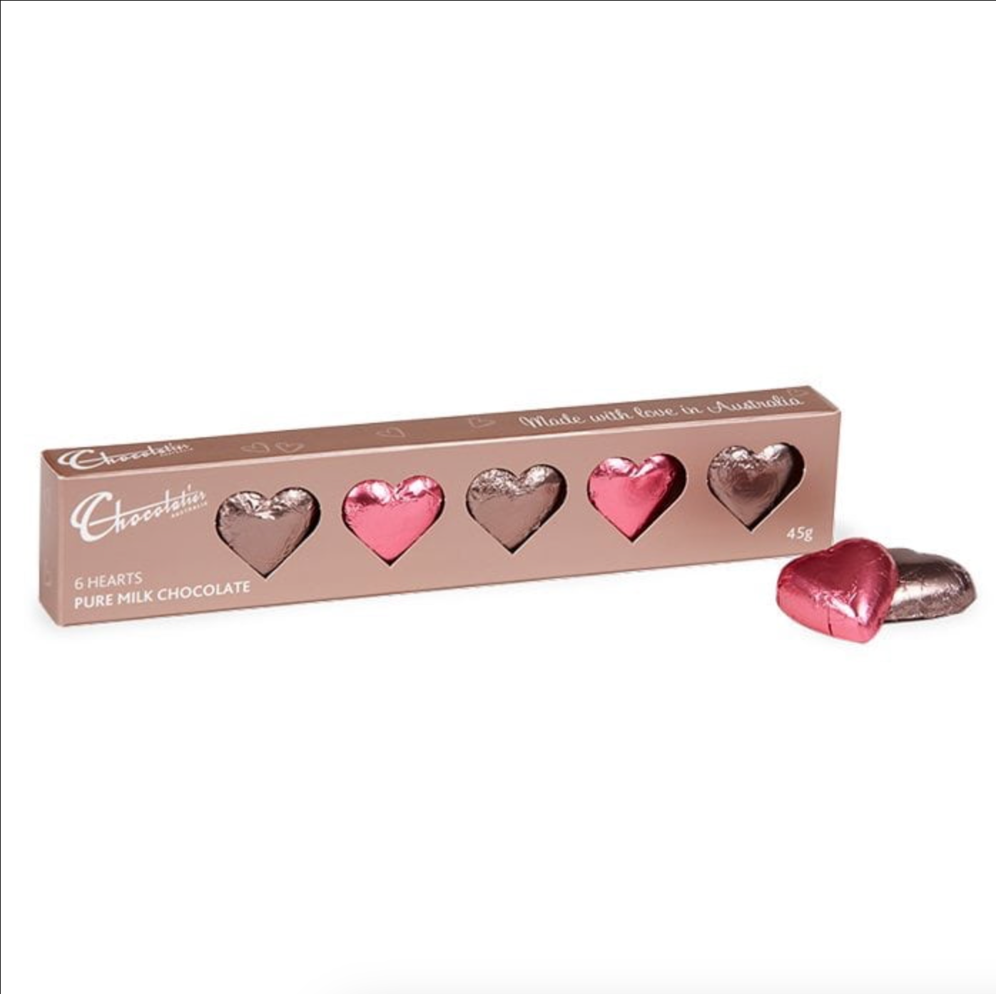 Milk Chocolate Hearts Gift Box 6 Pack