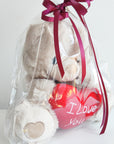 Light Beige and Red Loveheart Buddy Bear (30cm)