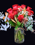 Valentine's Day Flowers - Red Roses Bouquet + Vase!
