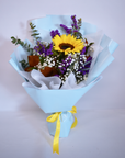 Blue & Yellow Graduation Flowers Bouquet