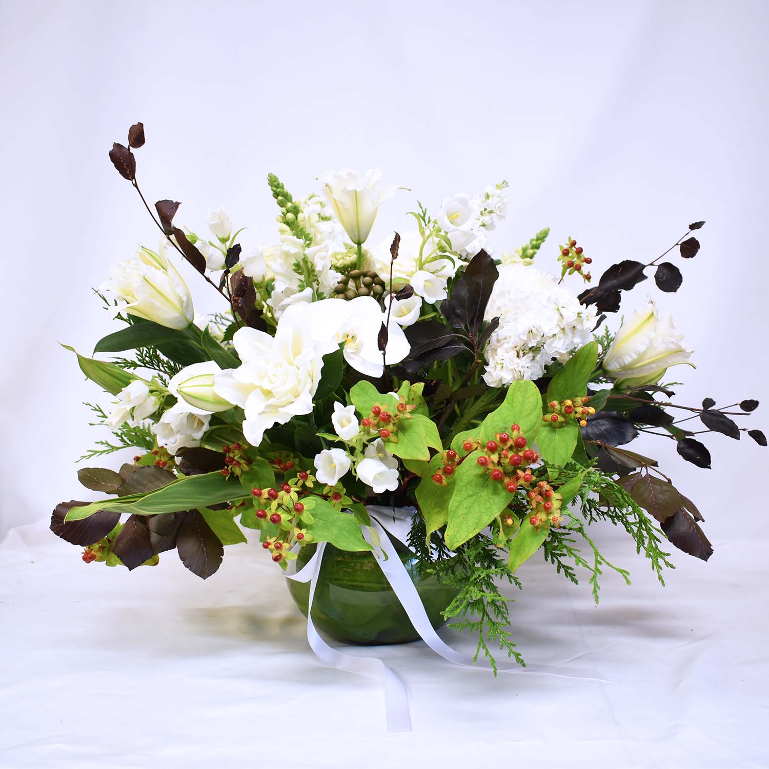 Evergreen Glade Centrepiece + Vase