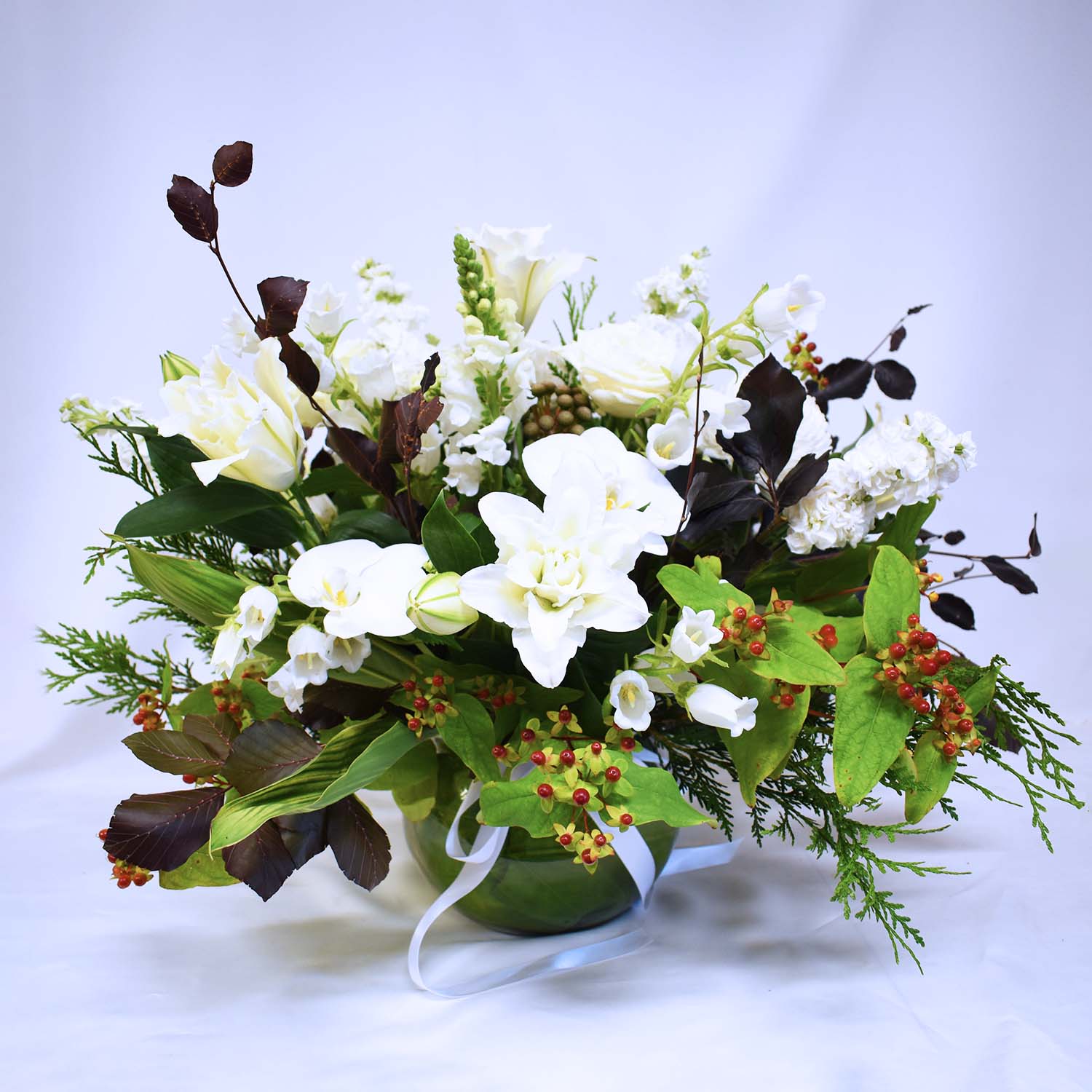 Evergreen Glade Centrepiece + Vase